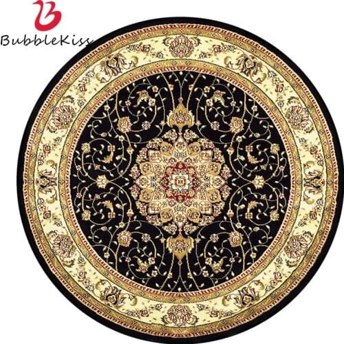 Bubble Kiss Round Rug And Carpets For Living Room American Style Home Decoration Floor Mats Classical Flower Pattern Bedroom Pad