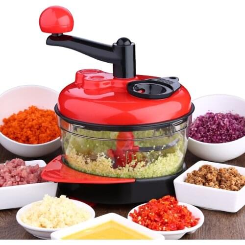 1.5L High-capacity Multi-function Kitchen Manual Food Processor Meat Grinder Vegetable Chopper Shredder Cutter Egg Blender