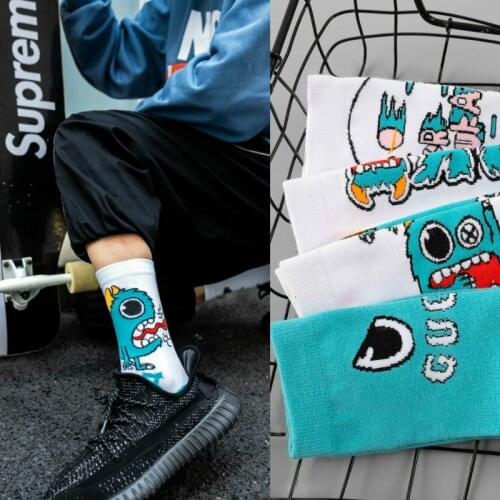 Personality little monster socks European and American street trend socks breathable sweat-absorbent mens and womens socks