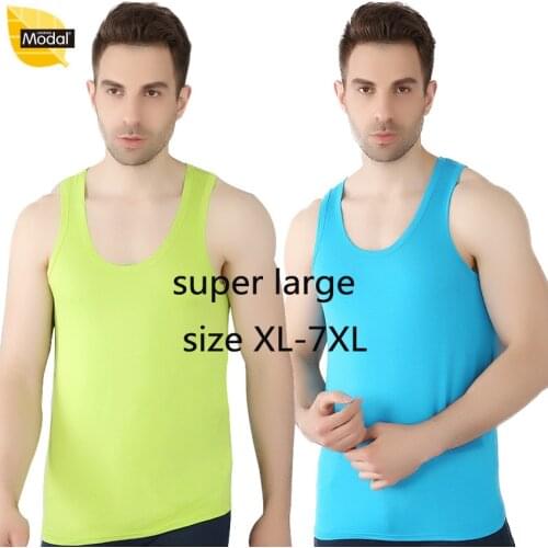 New Arrival Fashioon Super Large Men Summer Modal Youth Elastic Vest Casual Cotton Knitted Tank Top Men Plus Size L-5XL 6XL 7XL