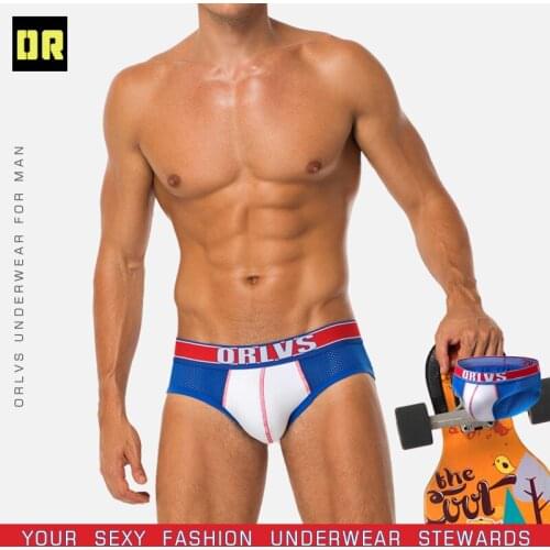 ORLVS Sexy Men Briefs Underwear Men Briefs Underpants Breathable Comfortable Mens Briefs Shorts Cueca Male Panties Breathable