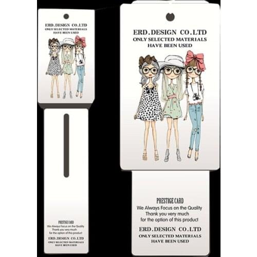 Cheap 400 GSM White Paper Offset Printing Custom Name Logo Hang Tag with String for Cloth