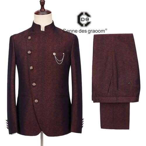 2020 Cenne Des Graoom New Men Suit Latest Design Costume Blazers Vests Pants Tailor-Made Suits Tuxedo For Wedding Party Grooms