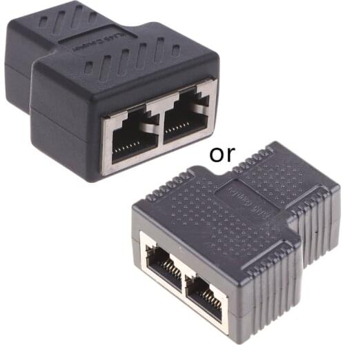 1 To 2 Ways LAN Ethernet Network Cable RJ45 Female Splitter Connector Adapter For Laptop Docking Stations
