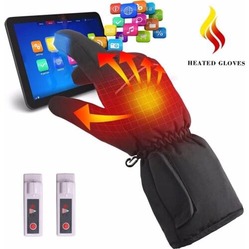 Touch Screen Texting Rechargeable Electric Heated Gloves with Li-ion Batteries for Men and Women,Warm Black Touch Screen Gloves