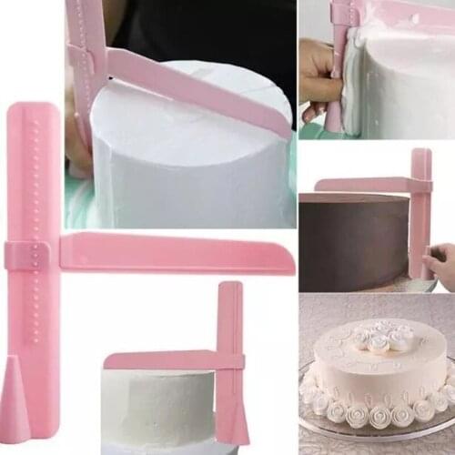 Adjustable Height Cream Fondant Cake Plastic Smoother Scraper Cake Surface Treatment Tool