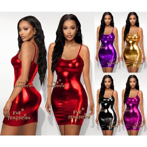 Sexy black glisten PVC FAUX LEATHER Underwear Babydoll Lingerie strapless leotard Pole dance seksi adult nightclub Party W073