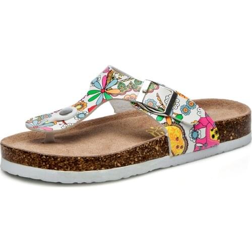 Print/leopard Platform flipflop women slides comfy flat cork sandal woman beach tong femme summer girl shoes indoor slippers big