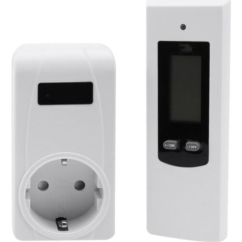 Thermostat 220V Temperature Control Digital Wireless Thermostat LCD Remote Temperature Controller Socket,EU PLUG