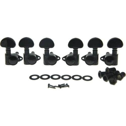 KAISH Grover Rotomatic 102-18 Series Guitar Tuners 3+3 Guitar Tuning Keys 18:1 Guitar Machine Heads Black 102-18BC