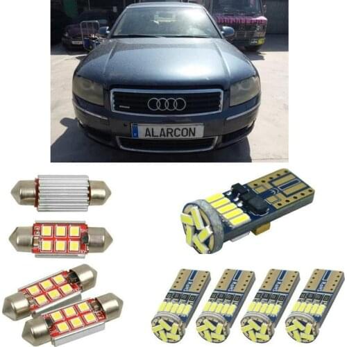 Interior led Car lights For audi A8 4e2 4e8 sedan Reading dome bulbs for cars error free License Plate Light 16pc/lot