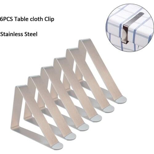6PCS/Set Stainless Steel Tablecloth Clamps Wedding Promenade Table Cover Holder Clip Desk Table Cloth Tablecloth Cover Clip