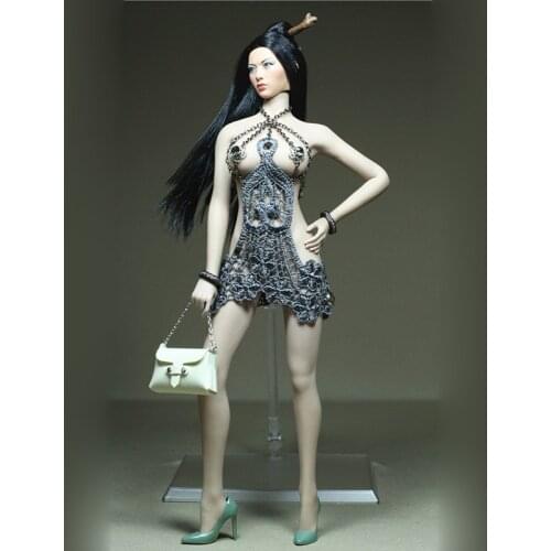 1/6 Scale Eternal War Dress Silver Grey Metal Corset Sexy Skirt Clothing Set for 12in Action Figure Toy