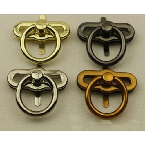 10pcs/lot Luggage hardware accessories pale golden die casting twist lock mortise lock bag lock hardware accessories