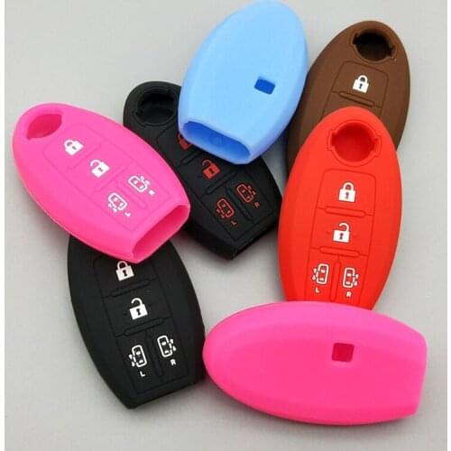 10 units silicone rubber car key cover case shell for Nissan quest Elgrand Nv200 Evalia Serena MPV 4 button key protect shell