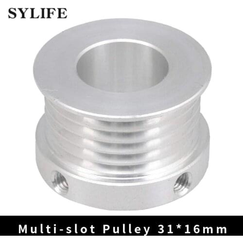 16mm Bore 31mm Dia 6061Aluminum V-Type Belt Pulley 5 Slots for PJ Multi Wedge