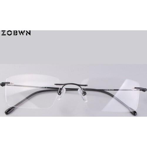 2020 hot sale rimless optical frames ultra light can be put reading myopia lens for old man women students blue red black gold