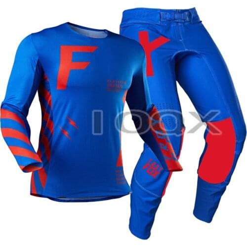 2021 Blue MX ATV FLEXAIR Rigz 360 Dirt Bike Jersey Pants Combo Motocross Motorcycle Gear Set Mountain Bicycle Mens Suit