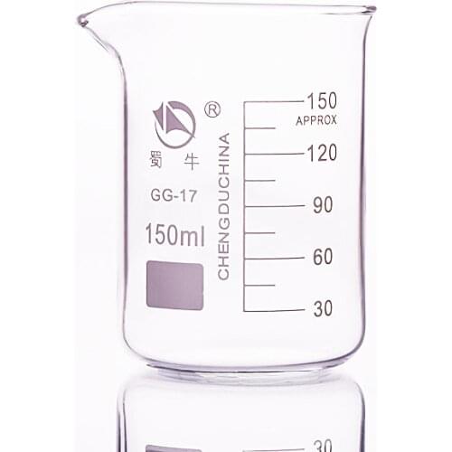 4pcs Beaker in low form,Capacity 150ml,Outer diameter=59mm,Height=85mm,Laboratory beaker