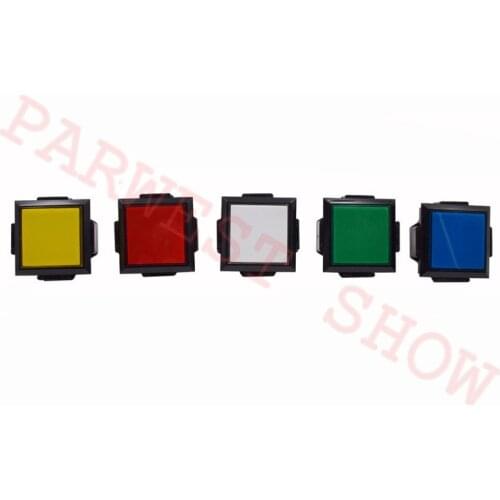 5PCS/Lot 60*60mm Lighted button Illuminated quadrate Push Button with microswitch for arcade game machine 5 color Selection