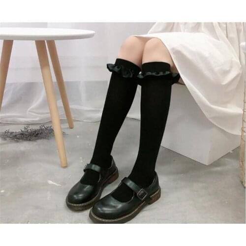 Anime Cosplay Lolita Maid Girls ribbon Top Socks Leggings Sexy Cotton Stocking B737