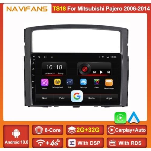 Android 11 Autoradio RDS IPS 6+128G Car Multimedia Player For Mitsubishi Pajero 4 V80 V90 2006-2014 GPS Navi Headunit Carply SWC