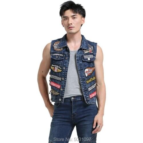 Gratis Verzending Volero Motorfiets Denim Vest Ridder Lederen Patch Stiksel Mouwloze Tie Verbinding Vest Cowboy Riding Cool Vest