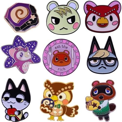 BG128 Dongmanli Game Animal Hard Enamel Pins Brooch Women Lapel Backpack Bags Badges Fashion Jewelry Gifts