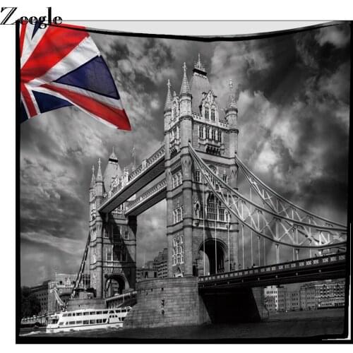 Zeegle British Drawbridge Printed Wall Tapestry For Living Room Decor Sofa Chair Cover Fashion Beach Throw Towel Picnic Mats