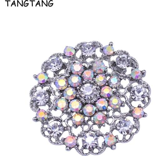 Hot Sale Fashion AB Crystal Rhinestone Alloy Round Brooch Pins For Wedding Party Women Gifts 2018 New Trendy Item No.: BRH3909