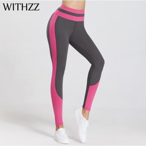 WITHZZ Stretch Quick-Dry Sports Workout Flexible Pants Female Printed Fitness High Waist Mesh Casual Leggings