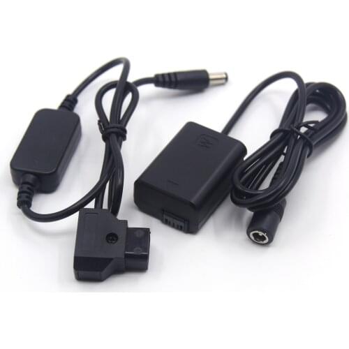 D-TAP Dtap 12-24V Step-down Cable+NP-FW50 DC Coupler NPFW50 dummy battery for Sony a7 a7R A7000 A6500 A6000 A5000 A3000 RX10