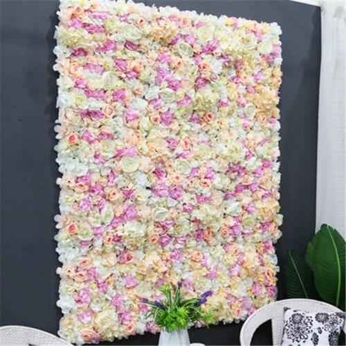 Customized 40*60cm Artificial Silk Rose Flower Wall Christmas Fake Flower Panel for Wedding PartyHome Decoration Backdrop