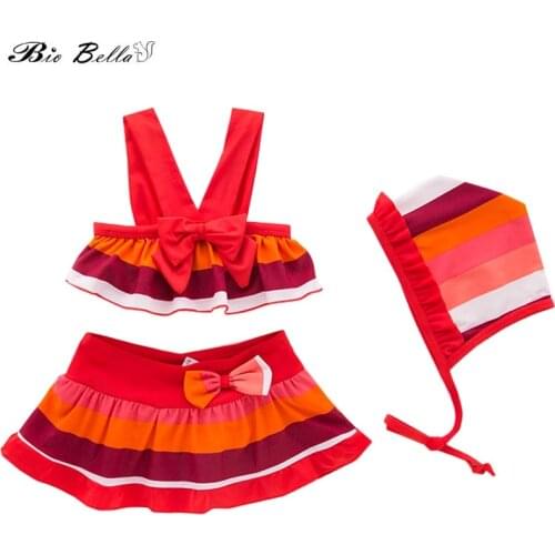 Children Girls Fashion Swimwear Kids Girl Bikini Red Cute Swimming Bathing Swimsuit Lovely Swimming Bathing Bikini Set Child