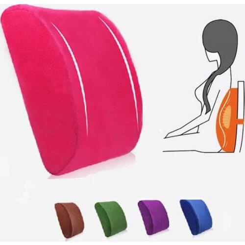 Elastic Band Plush Memory Office Chair Cushion Lumbar Back Pillow