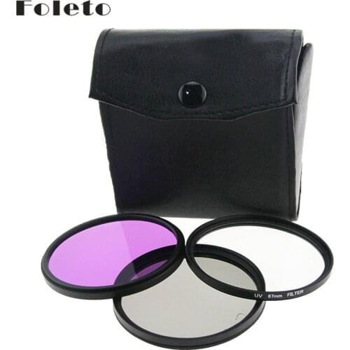 Foleto 77 mm 77mm 1 pcs UV FLD CPL+BAG Filter Set Polfilter for Canon EOS 650D 600D 550D 1100D