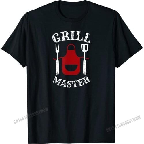 Vintage Grill Master BBQ Apron And Utencils Grilling T-Shirt T-Shirt Tops T Shirt Plain Cotton Mens T Shirt Fashionable