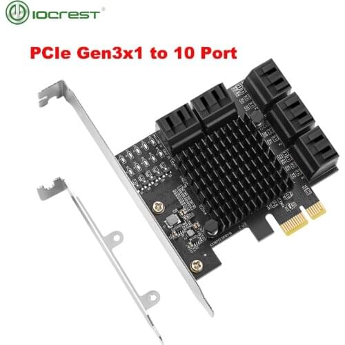 Chia mining PCIe gen3 x1 to 10 Ports 6G SATA III 3.0 Controller Non Raid Expansion Card Low Profile Bracket