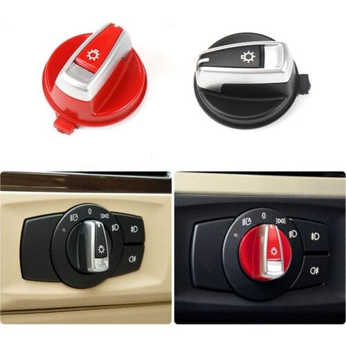 Auto Headlight Lamp Switch Knob Button Cap For BMW 3 Series E90 E91 X1 E84 E82 E88 Black Red 61316932796 2009-2015