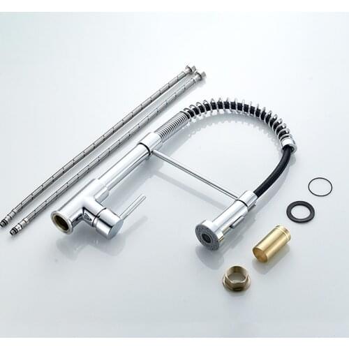 Kitchen Faucet Dual Spout Kitchen Sink Crane Deck Mount Spring Kitchen Mixer Tap Kitchen Hot Cold Water