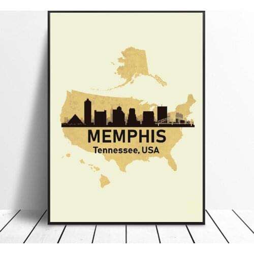 Memphis USA Art Print Poster Picture Wall painting Modern Minimalist Bedroom Living Room Decoration frame