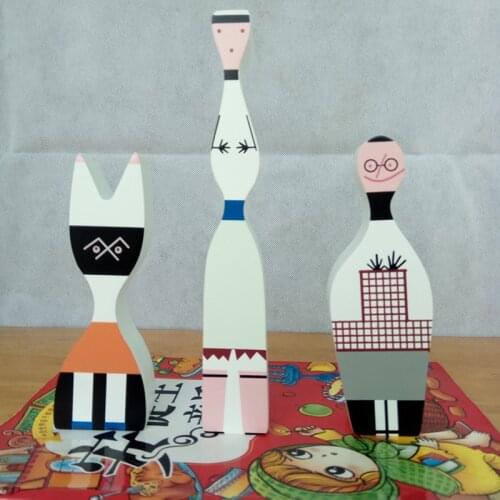 Fashion modern abstract wooden crafts art model figure statue 3 pieces / set of simple home decoration baby toys EA31
