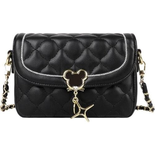 Disney Mickey Womens Trendy Crossbody All-match Net Red Shoulder Bag Fashion Chain Bag Mobile Phone Storage Bag