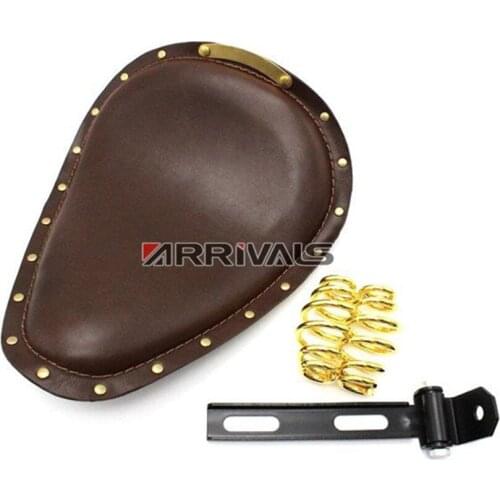 Motorcycle Leather Vintage Front Solo Seat with nail for Harley Sportster 883 XL1200 72 48 Bobber Chopper Custom cafe racer