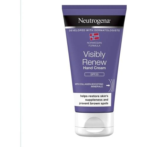 Neutrogena Norwegian Visibly Renew Supple Touch Hand Cream SPF 20 Restores Skin Collagen Boosting Prevent Brown Spots 75 Ml
