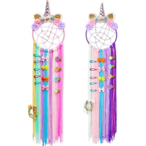 New Long Unicorn Decor Dream Catcher Colorful Mesh Cloth Belt Pendant Home Wall Hanging Christams Gift Girl Room Decoration