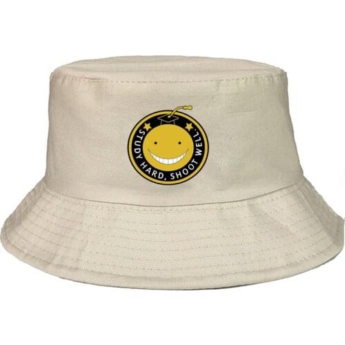 Assassination Classroom print Simple Style Fisherman cap Panama Street Side Seaside Beach Tourism Bucket Hat Drivers Cap