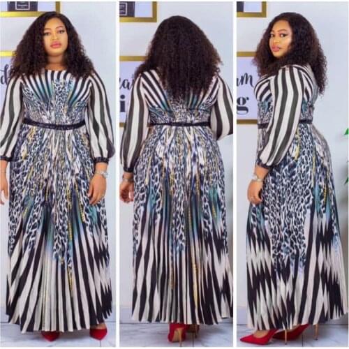 2020 New Arrivals African Dashiki Flowers Pattern Print Dress 3/4 Sleeve Casual African Dresses For Women Christmas 3XL