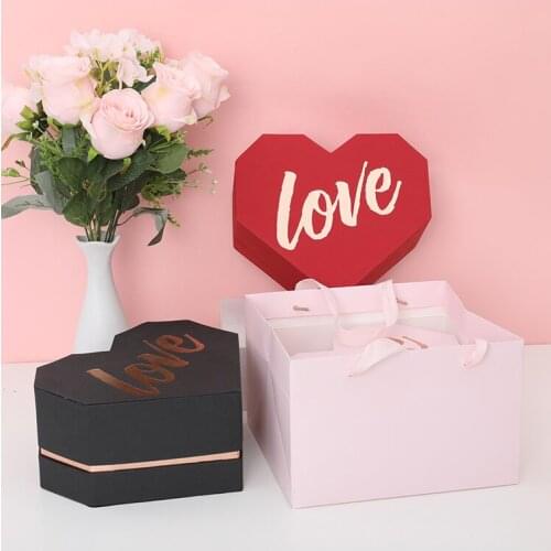 Tangde new creative large love gift box silk centroid box fruit flower box couple advertisement surprise gift box