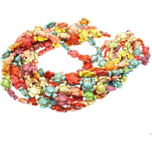 Natural Turquoise Colored Turtle Loose Beads 14x18mm Jewelry Making DIY Necklace Bracelet Jewelry Accessories 16 Inch